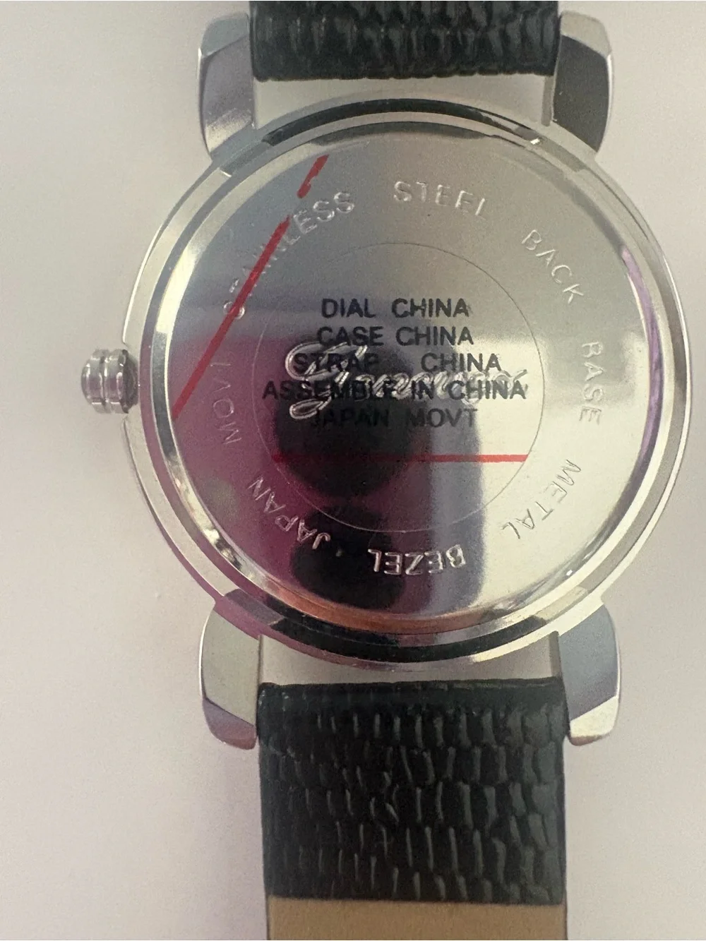 Vintage Genevex stainless steel with back rase metal watch NWOT